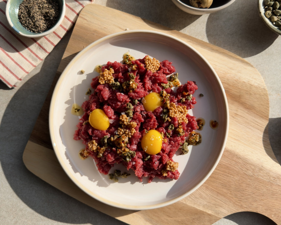 Tartare di Fassona, semi di senape e chimichurri